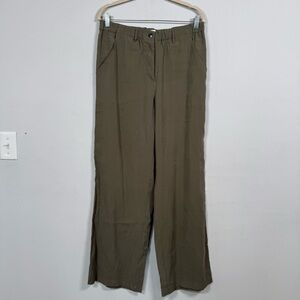 Max Studio Light Olive Rayon Wide Leg Pants, Size L, Excellent Condition!